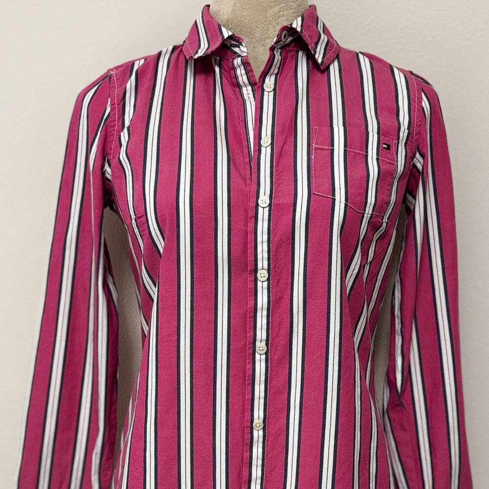 Tommy Hilfiger women's long-sleeve, collared, button-up shirt